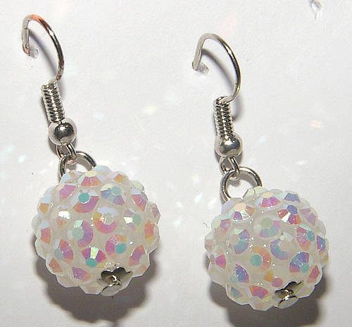 ***GLITTERING!!!!*** STUNNING DISCO GLITTERBALL EARRINGS!