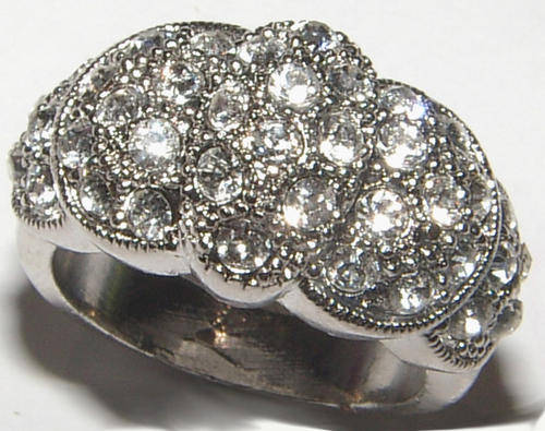 BEAUTIFUL RHINESTONE ENCRUSTED DRESS RING...BEAUTIFUL!