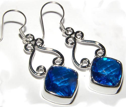 ***NATURAL GEMSTONES!!!***STUNNING NATURAL TOPAZ IN STERLING SILVER EARRINGS!!!