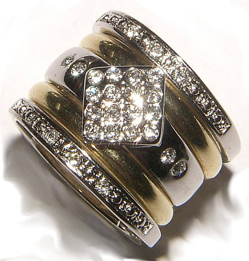 *** 1 2 3 4 5 RINGS!!!*** DESIGNER INSPIRED LADIES ENGAGEMENT/WEDDING RING SET!!!