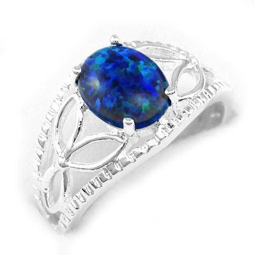 ***NATURAL GEMSTONES!!!***STUNNING NATURAL OPAL IN STERLING SILVER RING!!!