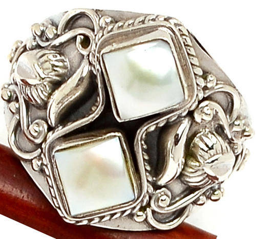 ***WOAW!!!*** GORGEOUS MABE PEARLS IN SOLID STERLING SILVER RING!!!