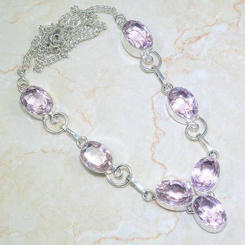****PURE BEAUTY IN NATURAL GEMSTONES!!****STUNNING PINK TOPAZ GEMSTONE NECKLACE!