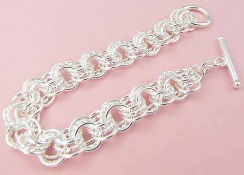 ***L@@@@K!!*** STUNNING STERLING SILVER TOGGLE BRACELET!!