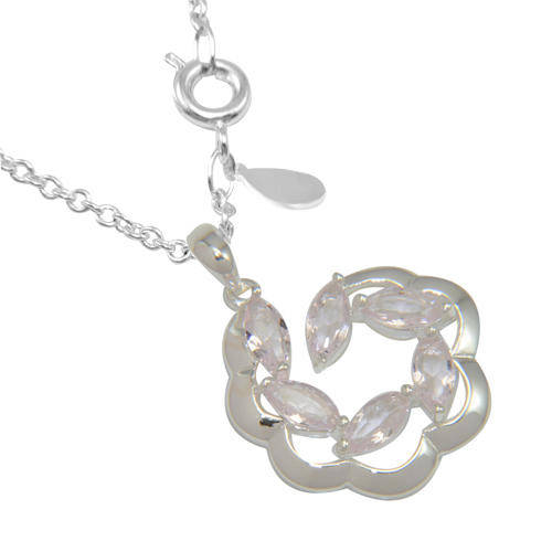 SWEET PINK TOPAZ STERLING SILVER  PENDANT WITH CHAIN!!