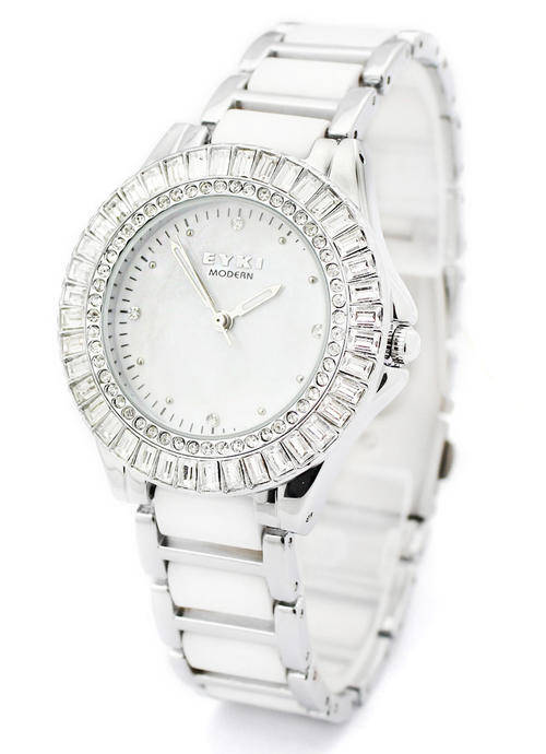 FIRST ON BIDORBUY - EYKI LADIES CERAMIC AND CRYSTALS WRIST WATCH - NEW!