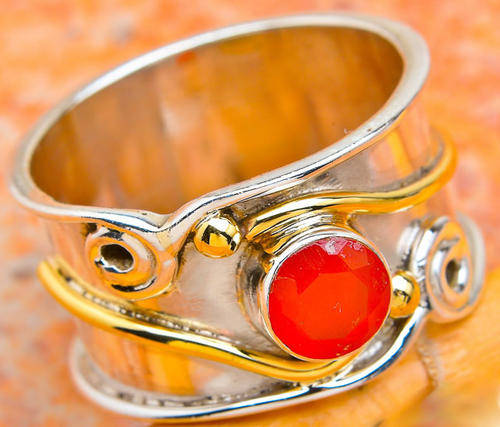 ***NATURAL GEMSTONES!!!***STUNNING NATURAL CARNELIAN IN STERLING SILVER RING!!!
