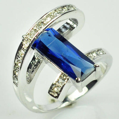 ***WOAW!!!***STUNNING SAPPHIRE WHITE GOLD RING!!!