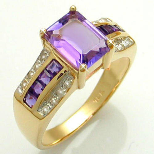 ***WOAW!!!***STUNNING AMETHYST YELLOW GOLD RING!!!