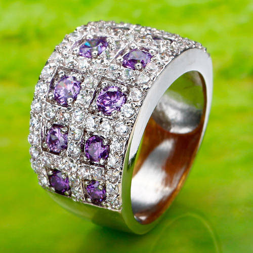 ***REDUCED!!!***STUNNING AMETHYST AND TOPAZ STERLING SILVER RING!!!