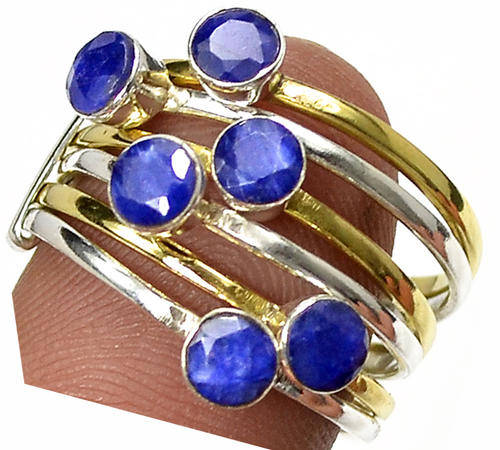 ***WOAW!!!*** GORGEOUS SAPPHIRES IN SOLID STERLING SILVER RING!!!