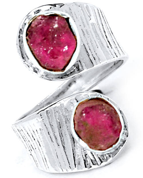 ***WOAW!!!*** GORGEOUS TOURMALINES IN SOLID STERLING SILVER RING!!!