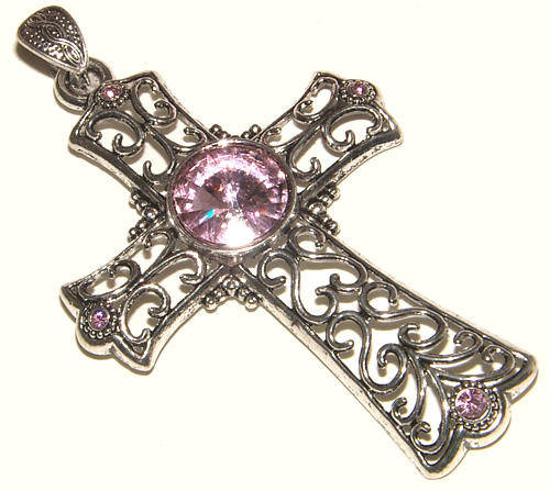 BEAUTIFUL AND BIG!!! STUNNING  SILVER FILIGREE CROSS PENDANT!
