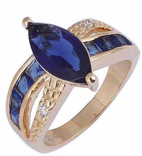 ***WOAW!!!***STUNNING SAPPHIRES AND DIAMONDS YELLOW GOLD RING!!!