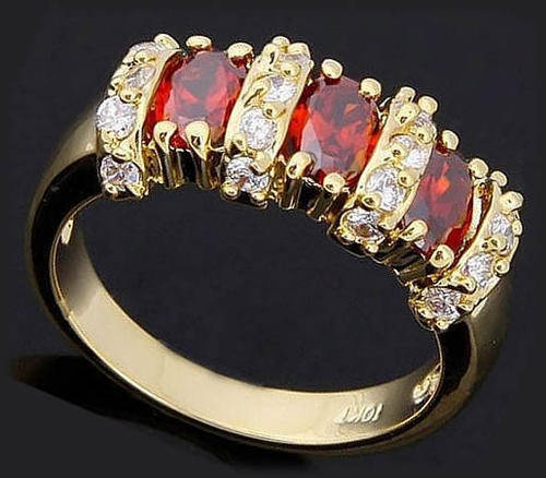 ***WOAW!!!***STUNNING RUBY YELLOW GOLD DRESS RING!!!