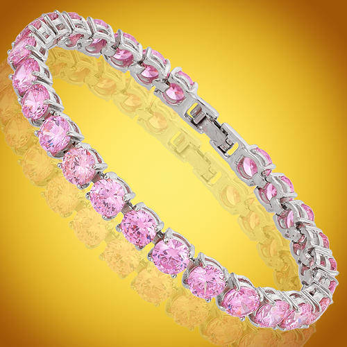 ***BEAUTIFUL ITEM!!***GORGEOUS PINK SAPPHIRE TENNIS  BRACELET!