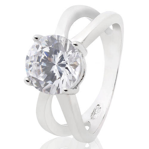 ***SWEET!!!*** GORGEOUS WHITE CZ IN WHITE GP COCKTAIL RING!!!