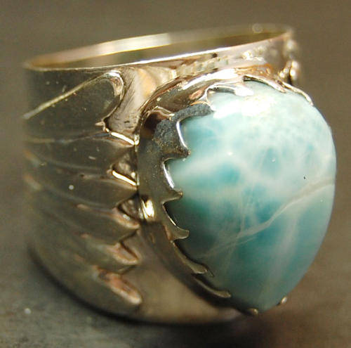 ***WOAW!!!*** GORGEOUS DOMINICAN LARIMAR IN SOLID STERLING SILVER RING!!!