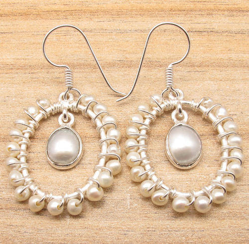 IMPORTED FROM INDIA!! - GORGEOUS MABE PEARLS IN STERLING SILVER EARRINGS!!