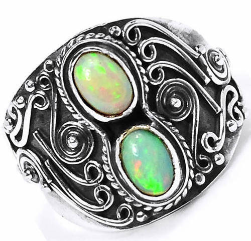 ***REDUCED!!!*** RARE ETHIOPIAN OPALS IN SOLID STERLING SILVER RING!!!