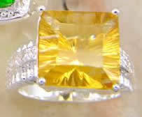 ***GORGEOUS AND NEW!!!***STUNNING CITRINE CZ STERLING SILVER RING!!!