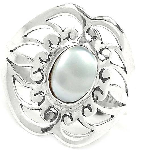 ***WOAW!!!*** GORGEOUS MABE PEARL IN SOLID STERLING SILVER RING!!!