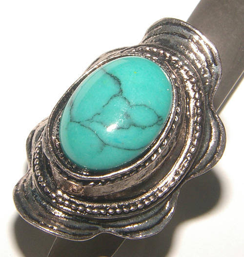 ***GORGEOUS!*** VINTAGE STYLE IMITATION TURQUOISE DRESS RING - NEW!