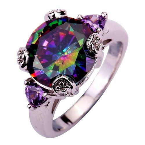 ***REDUCED!!!***STUNNING MYSTIC TOPAZ IN STERLING SILVER RING!!!