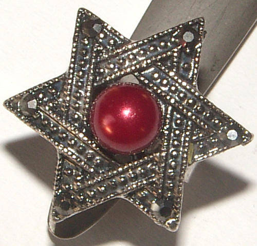 SWEET DESIGN!!! -- FAUX PEARL AND MARCASITE ADJUSTABLE DRESS RING!