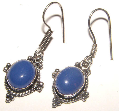 INDIA RANGE!! - GORGEOUS NATURAL SAPPHIRES IN STERLING SILVER EARRINGS!!