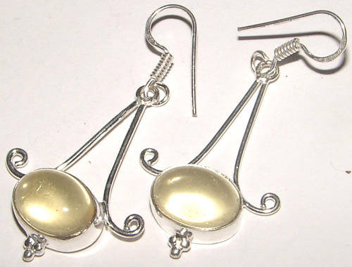 INDIA RANGE!! - GORGEOUS NATURAL CITRINES IN STERLING SILVER EARRINGS!!