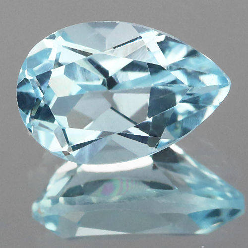 NATURAL TOPAZ -  SKY BLUE PEAR FACETED - 4.650cts!!