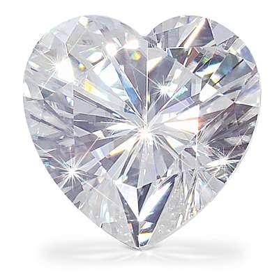 CUBIC ZIRCONIUM - AAA DIAMOND WHITE HEART FACETED  - 2.20cts