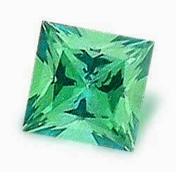 NATURAL TOPAZ -  EMERALD GREEN PRINCESS CUT  -  0.280cts