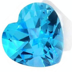 CUBIC ZIRCONIUM - SWISS BLUE HEART SHAPE DIAMOND CUT  - 1.320cts