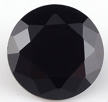 CUBIC ZIRCONIUM - AAA JET BLACK ROUND DIAMOND CUT  - 1.500cts