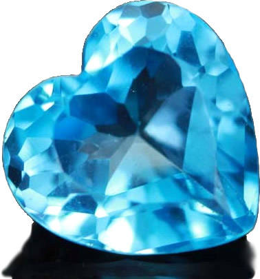 CUBIC ZIRCONIUM - SWISS BLUE HEART SHAPE DIAMOND CUT  - 1.46cts