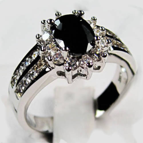 ***WOAW!!!***STUNNING SAPPHIRE AND TOPAZ WHITE GOLD RING!!!