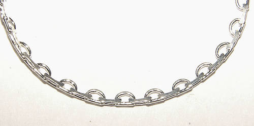 ***FINE CHAIN!*** Lure Bijoux Silver Flat Open Curb Link Chain - 50cm Adjustable