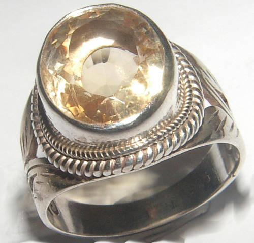 STUNNING NATURAL CITRINE IN STERLING SILVER RING!!!