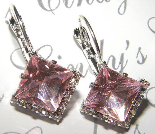 CUTE  SILVER  CZ DANGLING EARRINGS!