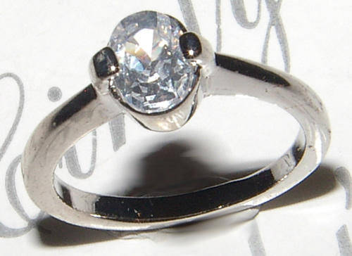 SWEET WHITE GOLD PLATED WHITE CZ RING