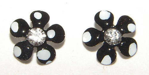 FASHION JEWELLERY - SPARKLING CRYSTAL FLOWER STUD EARRINGS - 7mm
