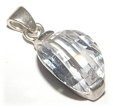 FANCY CUT CZ STERLING SILVER PENDANT