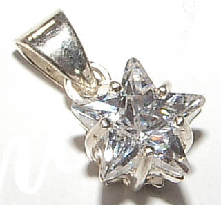 WHITE CZ STERLING SILVER PENDANT