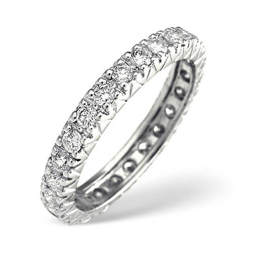 Sterling Silver Eternity Simulated Diamond Ring