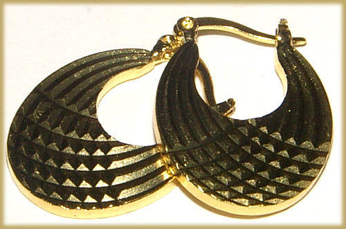 Fashion Jewellery - Fancy GP Creole Hoop Earrings