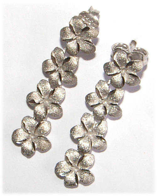 BRUSHED STERLING SILVER LINEAR EARRINGS!