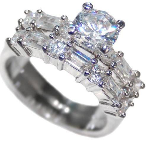 CLASSIC ENGAGEMENT BRILLIANT "WEDDING RING SET"  SIZE P