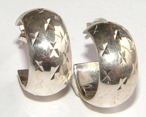 ***STUNNING!!***Sterling Silver Silver Hoop Earrings - PRETTY!!!